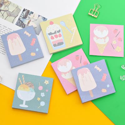 China Office Self-adhesive Creative School Ice Cream Memo Pad Note Protection Stationery Self-adhesive Enrollment Supplies for sale