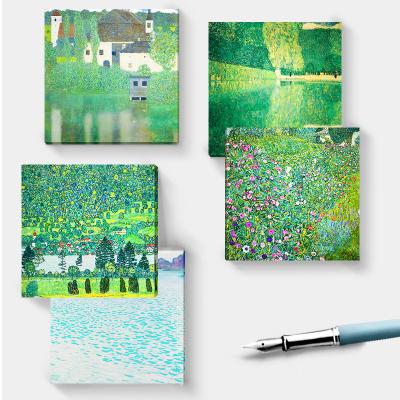 China Art Style Oil Painting Memo 50 Thick Sheets Creative Tearable Protective Color Manual Decoration Notepad for sale