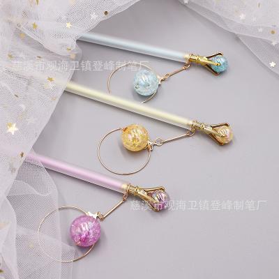 China office & Cute pink heart planet pendant cute kawaii school girl pencil candy school student automatic gel pencil stationery for sale