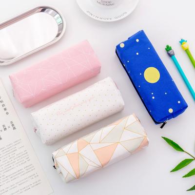 China Schools & Office Student Stationery Star Zipper Pencil Case Creative Multifunctional Large Capacity Canvas Pencil Case for sale