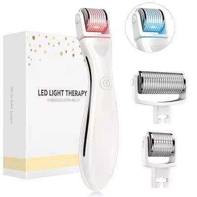 China Wholesale Home Use Single Head 540 Titanium Single Head Skin Care Anti-Puffiness Amazon Use Micro Needle Derma Roller With Phototherapy LED for sale