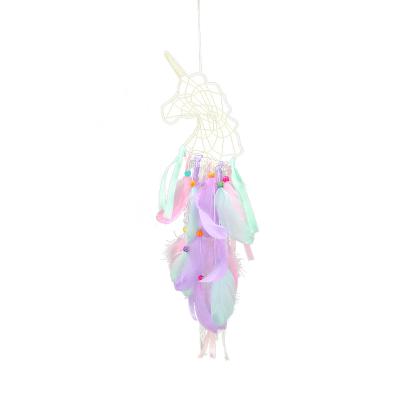 China Europe Unicorn Home Decoration Hanging Unicorn Dream Catcher Handmade Crafts Hand - Woven Dream Net for sale