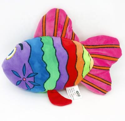 China Toy Custom Soft Colorful Fish Plush Toy With Sound Doll for sale