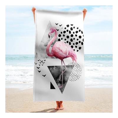 China Kid Safe Custom Digital Printing Extra Large Box Recycled Sand Free rpet Microfiber Waffle Beach Towel Microfiber With Custom Logo Print for sale