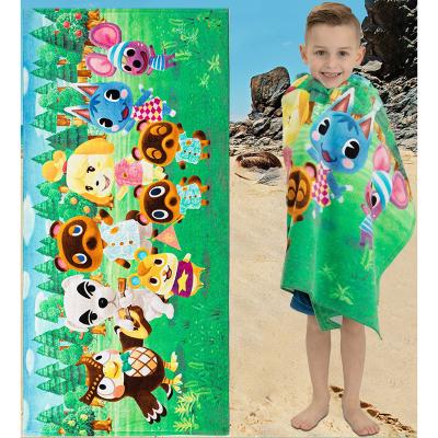 China Popular Factory Child Safe Custom Kids Digital Sublimation Printed Super Soft Absorbent Microfiber Outdoor Quick Dry Recycled Beach Towel for sale