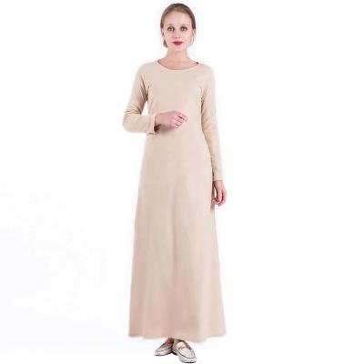 China Muslim Dress Abaya Islamic Clothing Women Hijab Scarf Set EID Embroidery Abaya Dubai Turkey Female Solid Color Simple Modest Polyester for sale