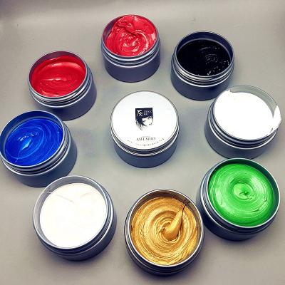 China Eco-friendly Unisex Hair Wax Color Dye Styling Cream Mud, Natural Hairstyle Pomade, Temporary Washable, Cosplay Party D86190101 for sale