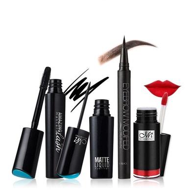 China Best Gift Set Cosmetic Mascara Eyebrow Eyeliner Lip Gloss Long Lasting Water Resistant Makeup Set OEM/ODM E8620228 for sale