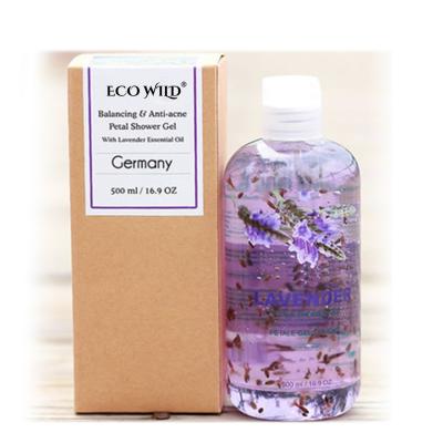 China Antibacterial Balancing&Anti-Acne Petal Shower Gel With Lavender Essential Oil For Germany Market D648014 for sale