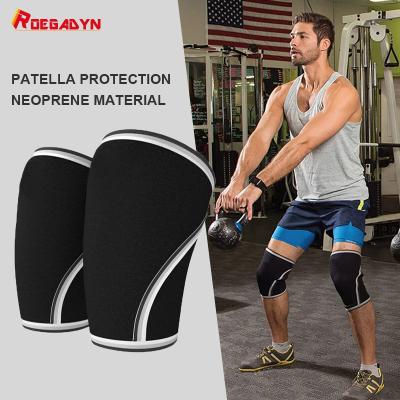 China Durable 7mm Neoprene Material Knee Pads Weightlifting Knee Support Sleeve Soft Elastic Squatting Pads For Fitness for sale