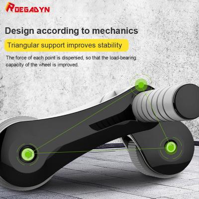 China Gym Wear-Resistant Home For Abdominal Muscle Roller Folding Wheel Abdominal Double-wheel Supporting Muscle Mute Trainer Fitness Equipment for sale