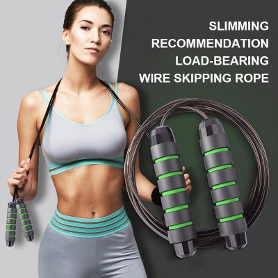 China Fast Speed ​​Adjustable Length Skipping Rope Tangle Free Steel Wire Racing Supporting Skipping Rope for sale