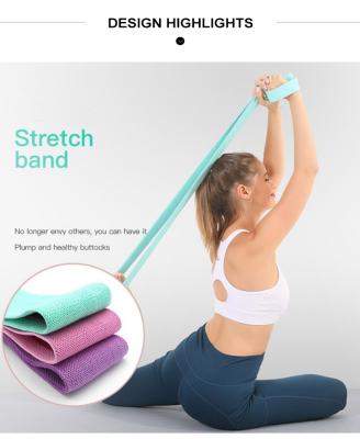 China Long Adjustable Yoga Fitness Exercise Bands Fabric Resistance Band Set for sale