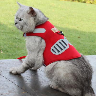 China Soft Harness Reflective Pet Accessories Wholesale Reflective Suede Cloth Dog Vest Cat Harness Set and Leash for sale