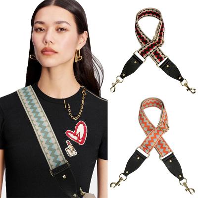 China Wholesale 2inches Durable Wide Webbing Woven Women Clip Accessories Belt Ties Cross - Body Bag Shoulder Strap For Bag for sale