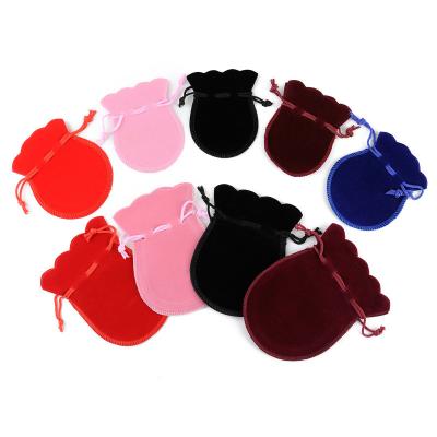 China jewelry & Watch & Eyewear Wholesale 7x12cm 11 Colors Round Shape Small Package Velvet Drawstring Bag Jewelry Pouch Gift Bags for sale