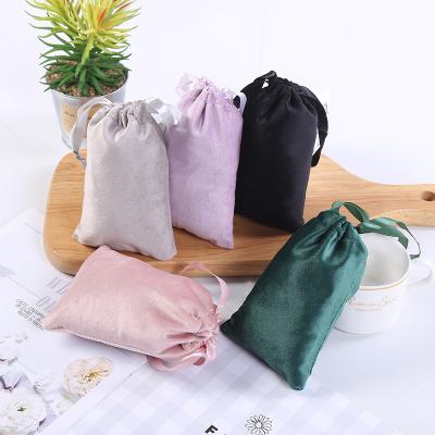 China jewelry & Watch & Wholesale 8x10cm Eyewear 5 Colors Small Tissue Pack Soft Velvet Gift Bags Drawstring Bag Jewelry Pouches for sale