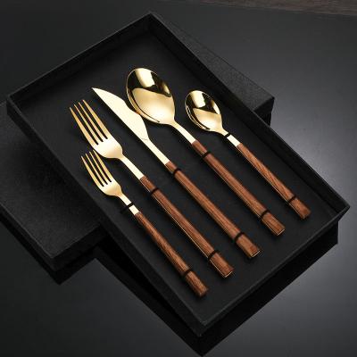 China Wholesale Design Steak Fork And Knife Stocked Gold 430 Stainless Steel Spoon Cutlery Set for sale