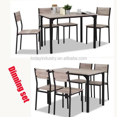 China Dining Set Metal Dining Set Wooden Dining Table Chairs Sets With 4 Chairs for sale