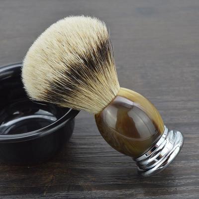 China Daily Care Men's Shaving Brush Badger Hair And Resin Handle for sale