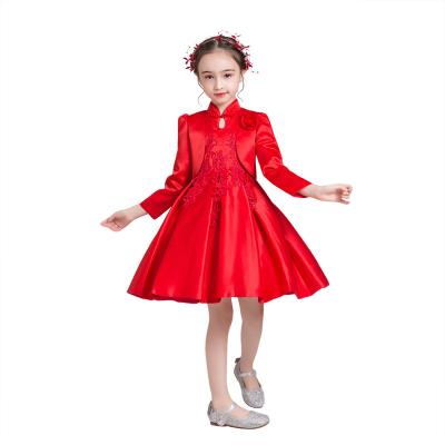 China Washable children spring and hot two-piece dress princess cheongsam summer and autumn fresh Chinese wind dress cut-out skirt for sale