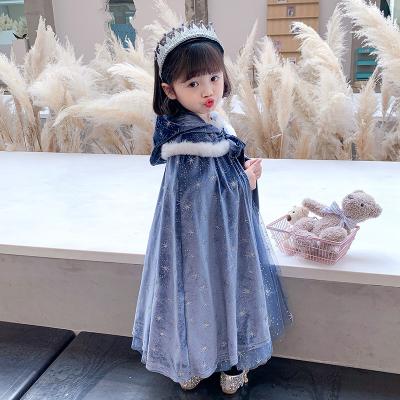 China Cool One Piece Dress Party Evening Dress Cape 2 Sets Long Sleeve Dress Washable Princess Lace Gauze Outdoor Activities Dress for sale