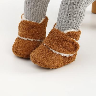 China 2022 Walking shoes flat wear-resistant non-slip lovely baby winter wool solid color warm shoes indoor deodorization and outdoor road drying for sale