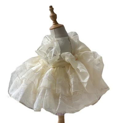 China Breathable Girls Dress Kids Princess Dress Summer Short Sleeve Tie VINTAGE Dress for sale