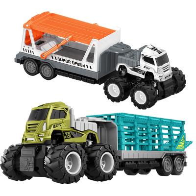 China Ride on Toy Inertia Forward Simulation of Children's Alloy 4WD Tractor Truck Dumper Boy Toy for sale