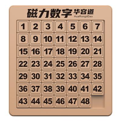 China Educational Toy Children's Digital Wooden Slide Puzzle Magnetic Thinking Three Kingdoms Primary School Students Educational Board Game for sale