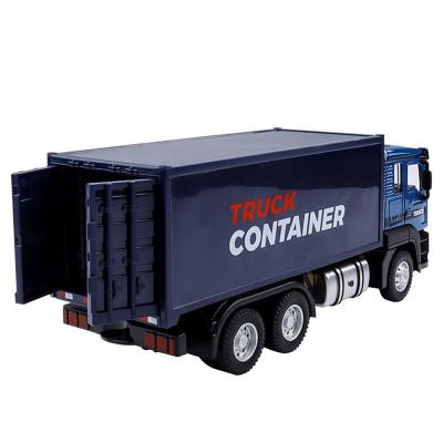 China Toy 1:43 simulation alloy engineering diecast vehicle, container transport truck, sound and light car model, boys toys for sale