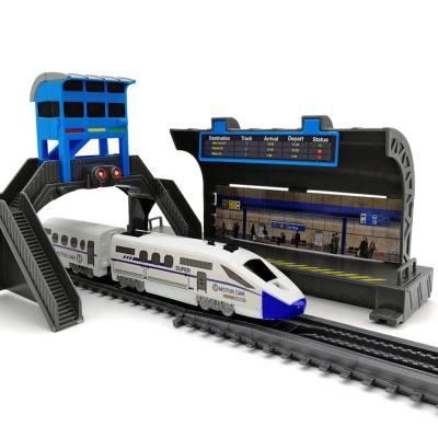 China Slot Toy Simulated High-speed Rail Car Electric Engineering Rail Train Small Harmony Train Children's Toys for sale