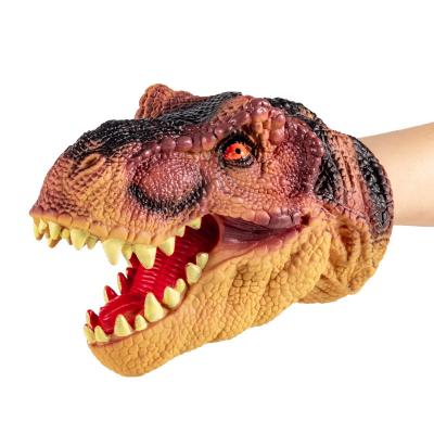 China Plastic Children's Dinosaur Doll Tyrannosaurus Rex Triceratops Simulation Model Velociraptor Double Crown Dragon Boy Toy for sale