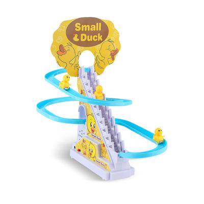 China Children's Little Yellow Duck Climbing Stairs Electric Puzzle Little Music Track Small Duck Climbing Stairs Toy 1 for sale