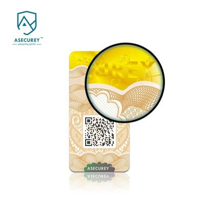 China Anti-Counterfeiting Hologram Placing Security Paper Label Hot Stamping Anti-Counterfeiting Sticker With Changeable QR Code Printing for sale