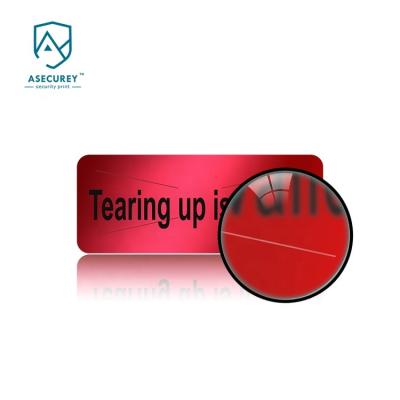 China Electronic Red Adhesive Item Security Label Stock VACUUM Waterproof Sticker Original Printed Die Cut Vinyl Tearing Is Invalid Stickers for sale