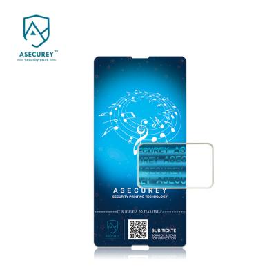 China Event Heat Sensitive Paper Anti - Counterfeit Tickets Printing With Hidden Security Features for sale