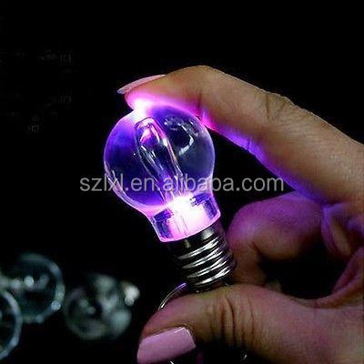 China Plastic LED Bulb Flashlight Torch Keychain Multicolor Key Chain for sale