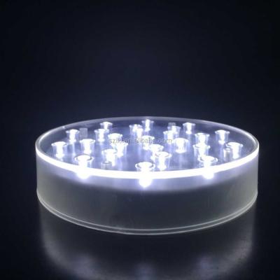 China 6 Inch Wide LED Centerpiece Base Light/LED Undervase Light/LED Cool White Light For Wedding LXL296R for sale