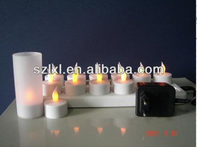 China Rechargeable LED Candle Light/12 Rechargeable Sets Recharge LED Tealight for sale