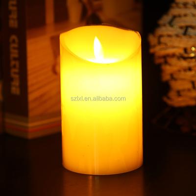 China Flameless Wax Pillar Swing Wax Candle Light Imitated LED Candle Light / Dancing Flame LED for sale