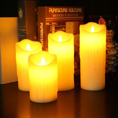 China Flameless Wax LED Pillar Flameless Candle With /5 Flame, 6,7,8,9 Inch Dancing Wick LED Candle Swing Light for sale