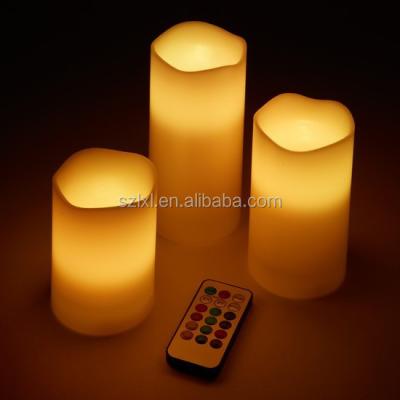 China Real Wax LED Flameless Multicolor Remote Control Flameless Candle Light for sale