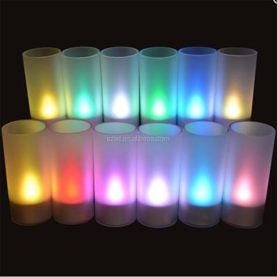 China Flameless Blowing Sensor Color Changing LED Tealight Candle with Votive Holder for sale