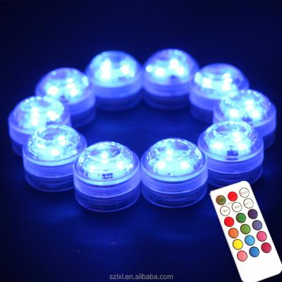 China Mini Submersible LED Plastic Picosecond Lights with Candle Remote Control Submersible Lights for Vase Aquarium or Tub Decor for sale