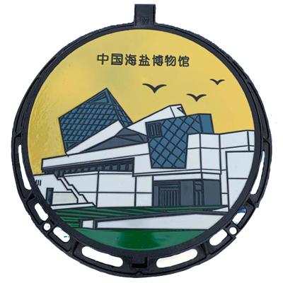 China China Manufacturer Double Color Sewage Manhole Cover Nodular Gasket Cast Iron Manhole Cover for sale