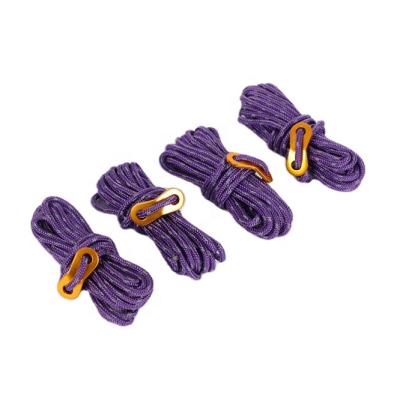 China Lightweight High Strength Reflective Purple Tent Rope Anti-wind Tent Guyline Rope for sale