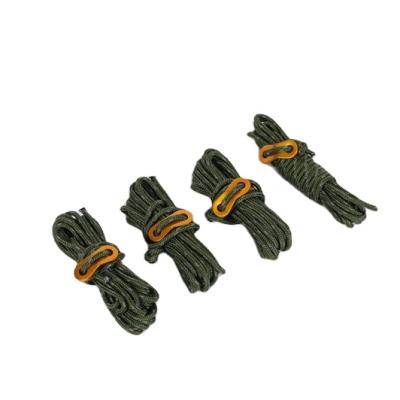 China Lightweight High Strength Military Green Guy Line Reflective Tent Line Anti-wind Tent Rope with Turnbuckle and Peg for sale