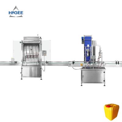 Cina HIGEE jerry can 5 liter chemical liquid filling capping machine with labeling machine in vendita