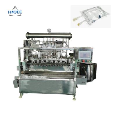 Cina Higee machinery iv bag filling and sealing machine with sticker labeling machine in vendita